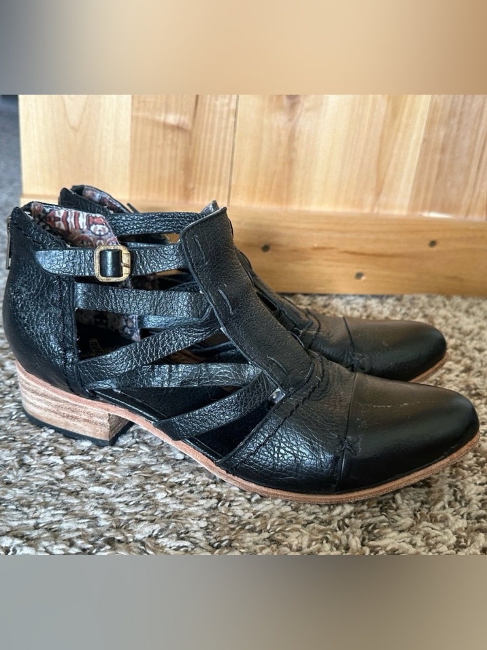 Freebird Hope Black Leather Ankle Boots